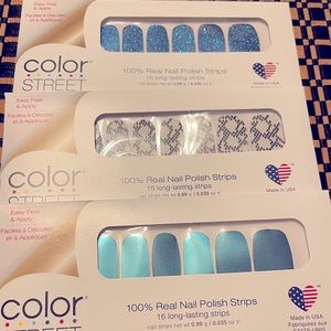 NIB 3 Packs Color Street Aquatic Behavior, Heads or Scales, Dallas Darling